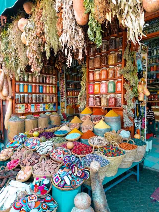 Moroccan spices in a safe part of the Souks